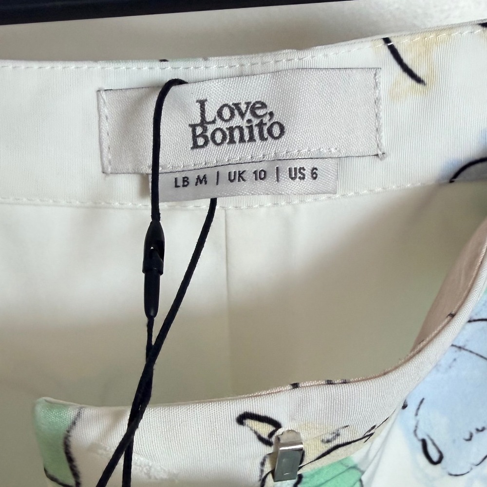 Love Bonito Watercolor Floral High Waisted Shorts White Pastel US 6 NEW - Picture 5 of 5